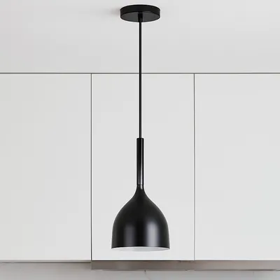 Designerska lampa wisząca do kuchni z metalowym kloszem GALLASA z regulacją wysokości