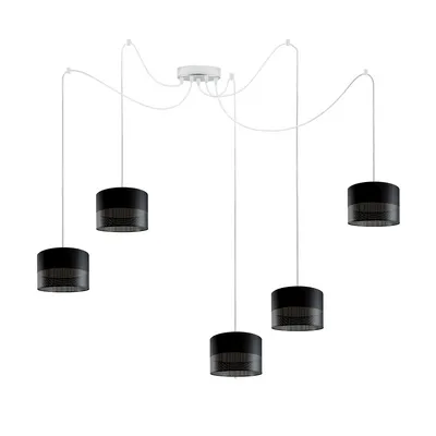5-punktowa lampa wisząca pająk WAIKIKI W5 GLAM czarny ażur