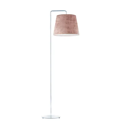 Elegancka lampa podłogowa z abażurem RIJAD VELUR w chromowanym wykończeniu