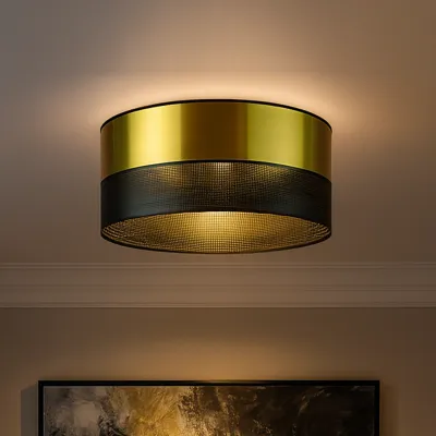 Lampa sufitowa do salonu złoto-czarna DUBAJ GLAM fi - 30 cm
