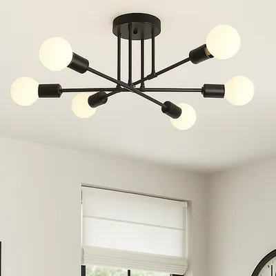 Czarna lampa sufitowa 5 punktowa TORI