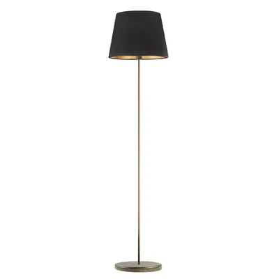 Nowoczesna lampa stojąca do salonu VASTO VELUR na okrągłej, złotej podstawie