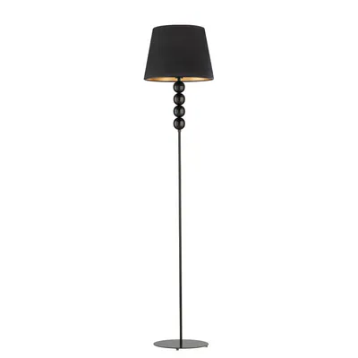 Czarna lampa stojąca do salonu SEUL VELUR w nowoczesnym stylu