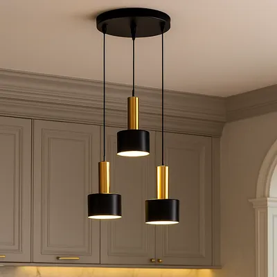Regulowana lampa wisząca ARTE 3 punktowa czarna LED