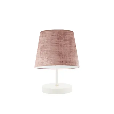 Minimalistyczna lampka nocna ALMADA VELUR w biało-różowej kolorystyce