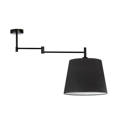 Czarna lampa sufitowa na regulowanym ramieniu do kuchni TAMPA VELUR