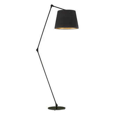 Czarna lampa podłogowa z możliwością regulacji MANILA VELUR