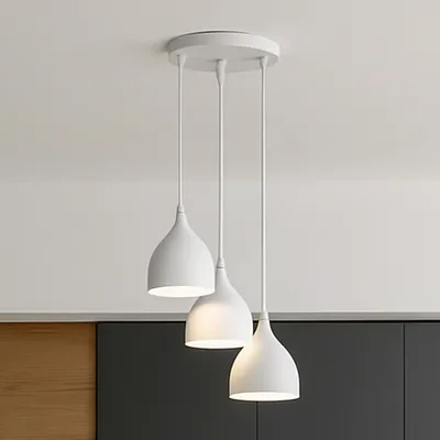 Biała lampa wisząca z regulacją wysokości ATMA