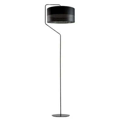 Czarna lampa stojąca do salonu glamour TESALLIA GLAM