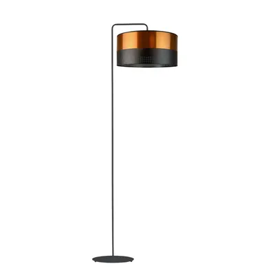 Lampa podłogowa czarno-miedziana loft BOLIVIA GLAM