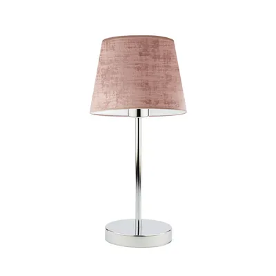 Elegancka lampka nocna do sypialni SIENA VELUR na chromowanej nóżce