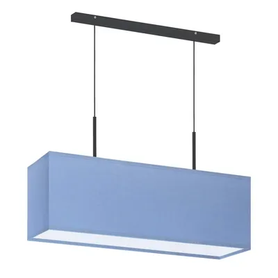 Niebieska lampa wisząca do pokoju młodzieżowego MILOS z prostokątnym abażurem