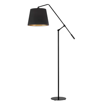 Regulowana lampa stojąca FOYA VELUR na czarnym stelażu