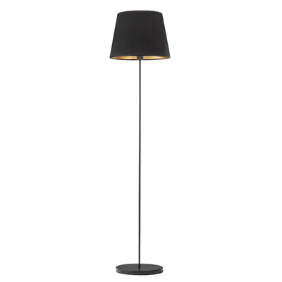 Czarna lampa stojąca VASTO VELUR do czytania w salonie