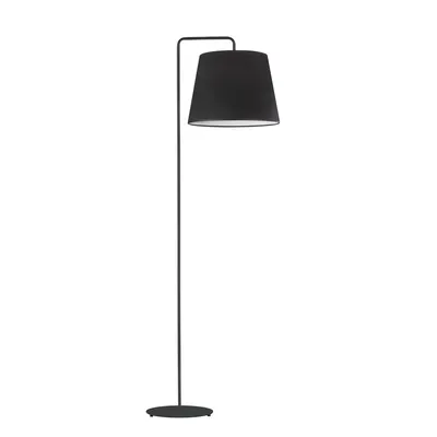 Czarna lampa podłogowa RIJAD VELUR z abażurem w stylu skandynawskim