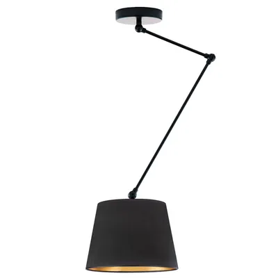 Czarna lampa sufitowa JUMA VELUR z regulowanym ramieniem