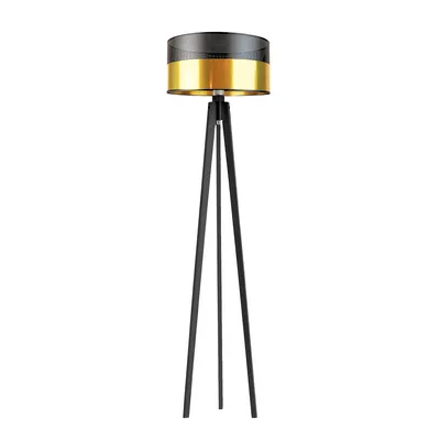 Lampa stojąca na trójnogu MIAMI GLAM z drewna