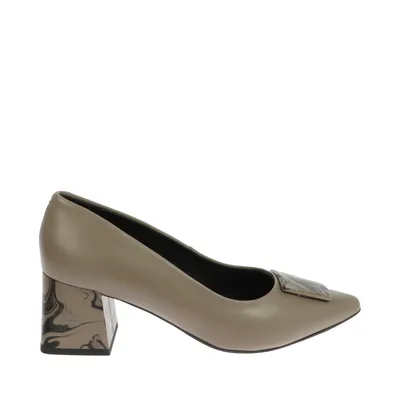 Eleganckie czółenka na klocku w kolorze cappuccino Laura Messi 2582/186