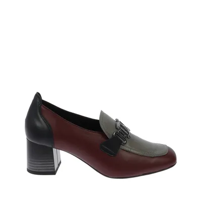 Eleganckie bordowe skórzane czółenka Laura Messi 2861/271-276-100