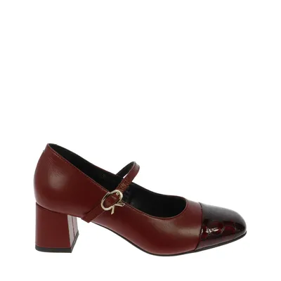 Eleganckie czerwone skórzane czółenka Laura Messi 2846/963-277