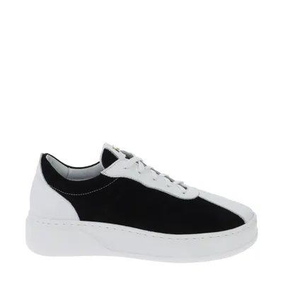 Czarno-białe skórzane sneakersy Laura Messi 3007/129-500
