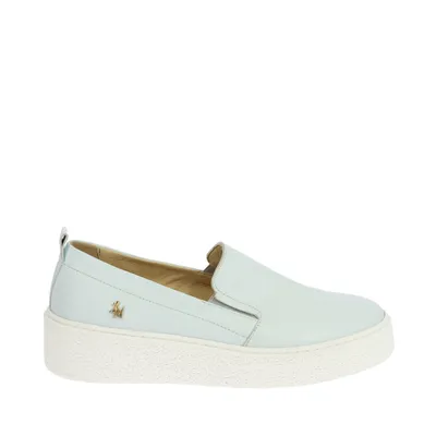 Skórzane trampki slip-on w jasnoniebieskim kolorze Laura Messi 2814/161