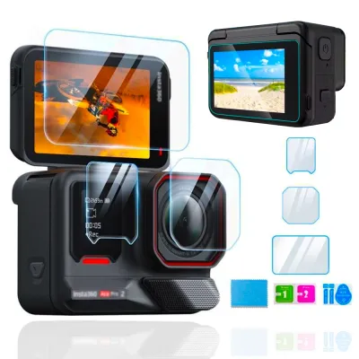 Szkło Hartowane 9H na Ekran Obiektyw 3w1 do Insta 360 Ace Pro 2