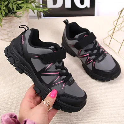 Buty trekkingowe dziecięce softshell szare American Club