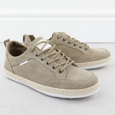 Półbuty męskie espadryle khaki Nowacki 0017-E