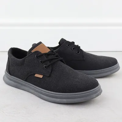 Półbuty męskie casual tekstylne czarne Nowacki 1059-H