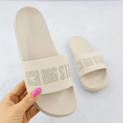 Klapki plażowe basenowe beżowe Big Star SS274710