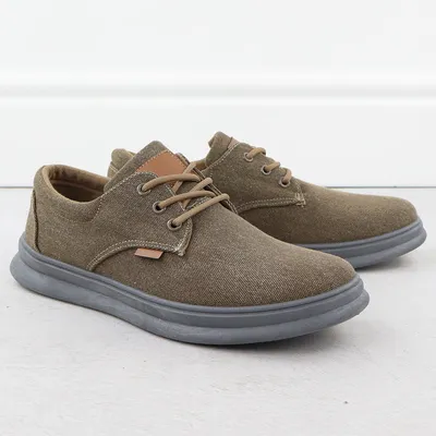 Półbuty męskie casual tekstylne brązowe Nowacki 1059-H