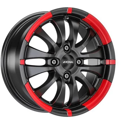 Felgi RONAL r59 4x108 7x16 et25 jetblack matt red rim