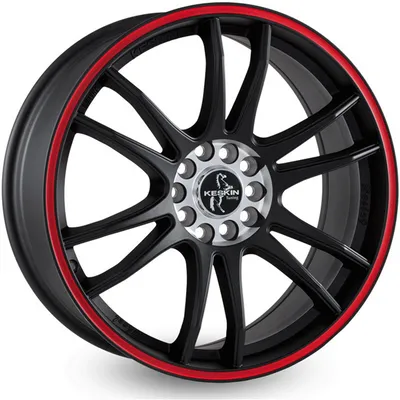 Felgi KESKIN kt12 5x108/114.3 8x18 et45 matt black lip red