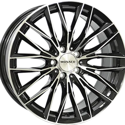 Felgi monaco gp2 5x108 9.5x21 et40 gloss black polished