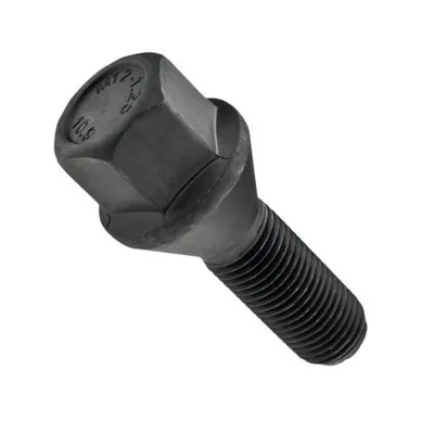 Czarna śruba do felg m12x1.25 28 mm – klucz 17. stożek