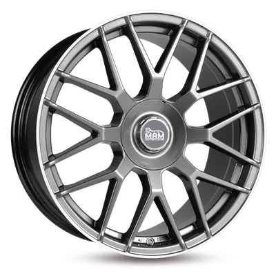 Felgi MAM gt1 5x112 9.5x19 et42 palladium lip polish