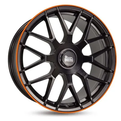 Felgi MAM gt1 8.5x19 5x108/114.3 et45 matt black lip orange