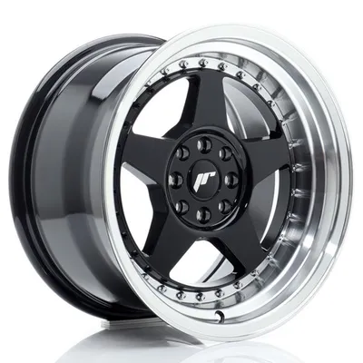 Felgi JAPAN RACING jr6 16x9 et20 4x100/108 gloss black w/machined lip