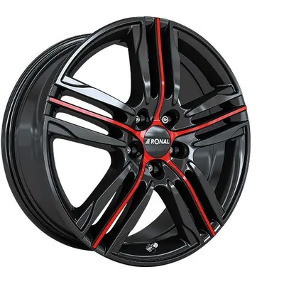 Felgi RONAL r57 5x120 7.5x18 et42 jetblack red spoke