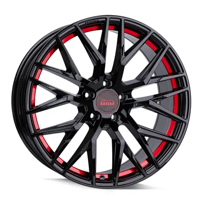 Felgi MAM rs4 5x114.3 8.5x20 et45 black painted red inside