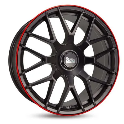 Felgi MAM gt1 8.5x19 5x108/114.3 et45 matt black lip red