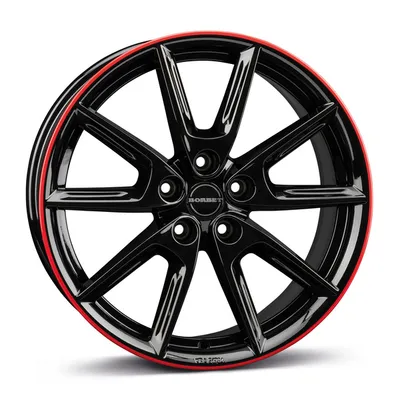 Felgi BORBET lx 5x108 8x19 et50 black glossy rim red