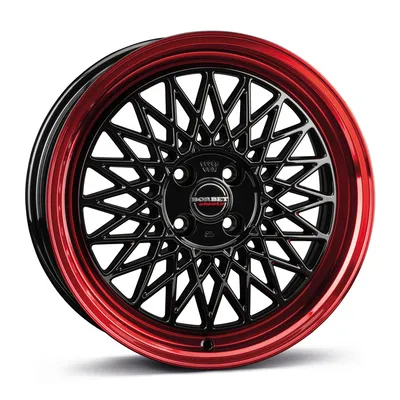 Felgi BORBET b 4x108 7x17 et20 black rim red