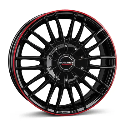 Felgi BORBET cw3 6x114.3 7.5x18 et45 black glossy red ring