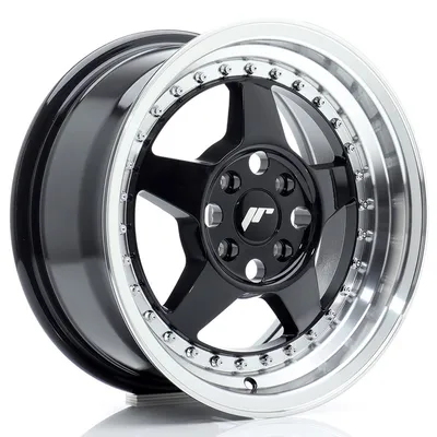 Felgi JAPAN RACING jr6 15x7 et35 4x100 gloss black w/machined lip