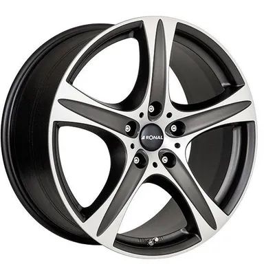 Felgi RONAL r55 5x120 7.5x17 et45 matt black front diamond cut