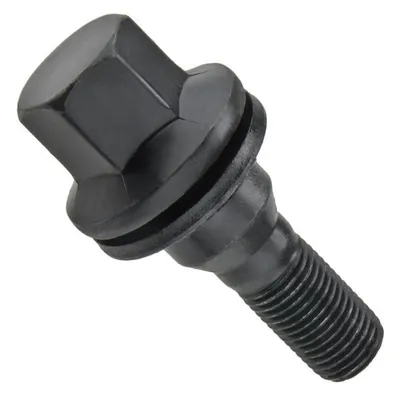 Śruby do oryginalnych felg peugeot, citroen m12x1,25 - (płaska podkładka) czarna - CARBONADO
