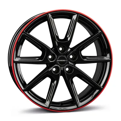 Felgi BORBET lx18 5x112 8x18 et48 black glossy rim red