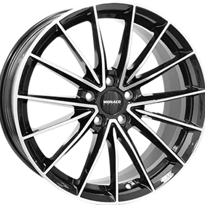 Felgi monaco gp14 5x114.3 7.5x18 et40 gloss black polished